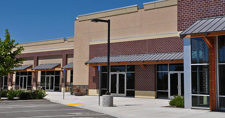 Strip Mall Shopping Center Parking Lot